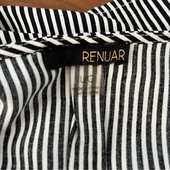 RENUAR Flowy Striped Button Down Top - Picture 5 of 7